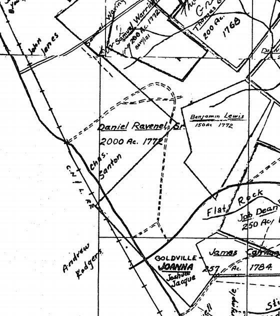 Daniel Ravenel's 2,000 Acre Plat - Courtesy of the Union Co Museum & Foundation Map
