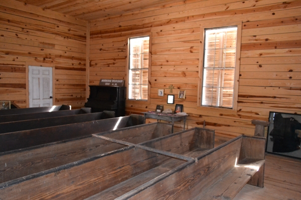 Interior pews and woodwork from the Ora Presbyterian Church