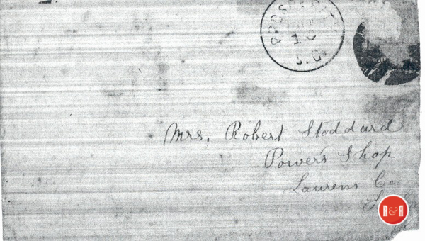 Envelope marked Power's Shop - Courtesy of the GCO Historical Society