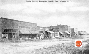 View of historic Gray Court’s thriving downtown at the turn of the 20th century.