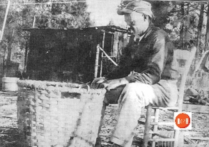 Johnny Franks making oak split baskets which were treasured by local farmers.