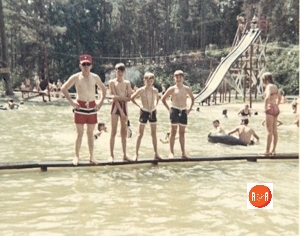 Jimmy Armstrong, Eddie Rogers, Randy Garrett and Gray Rapley Curry help Lifeguard at Curry’s Lake in 1967.