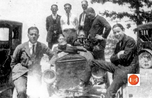 Class of 1923 (Boys only) at the GCO High School. Front row – Charles Tuck Johnson, Dupree Hunt, Middle row – Jerry Gray, Coke Curry, Allen Wallace, Back row – Preston Moore, Guy Owens, Willie Crumbles