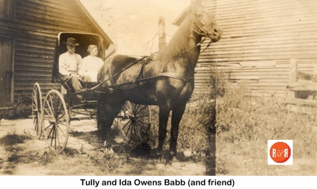 Tully and Ida Owns Babb. Tully was the son of Melmirth Babb – image taken at the homeplace on Rabun Creek.