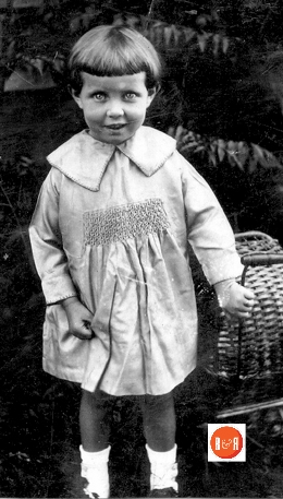Sara Belle Brooks, the daughter of L.W. Brooks and Lena Ropp Brooks taken by a photographer in 1921