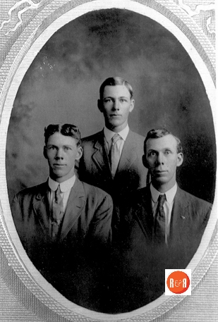 The three sons of David Martin Peden Lt-Rt: John Stacy Peden (1886-1945), Robert L. Peden (1890-1974), William Simpson Peden (1875-1963).
