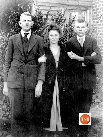 Nov. 1918 – Clint Willis, Clyde Willis and Maude Owings Stoddard.