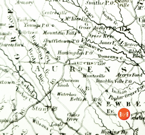 The Huntington PO shows on the SC Route Map of 1852