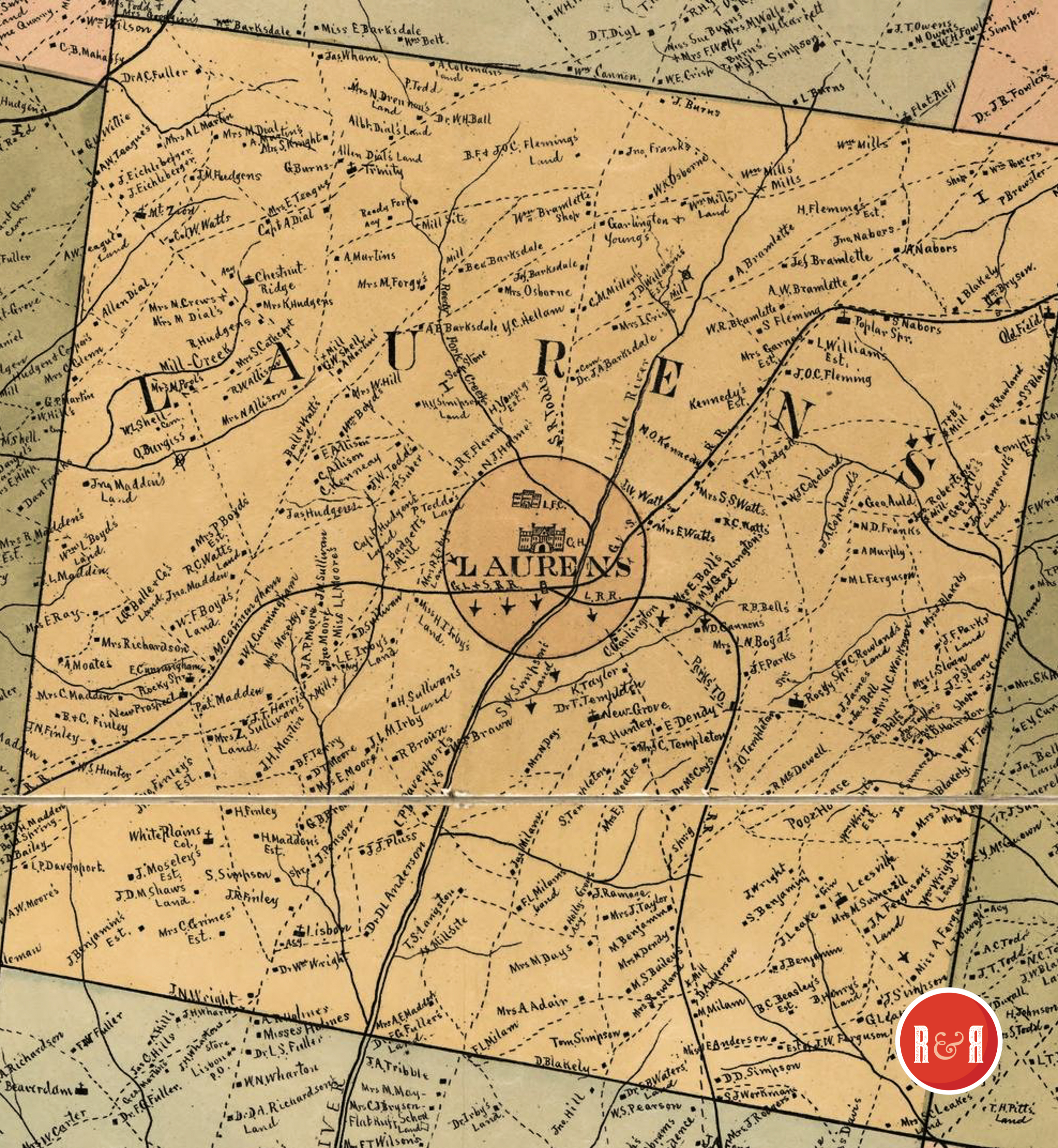 LAURENS TOWNSHIP MAP - ENLARGED