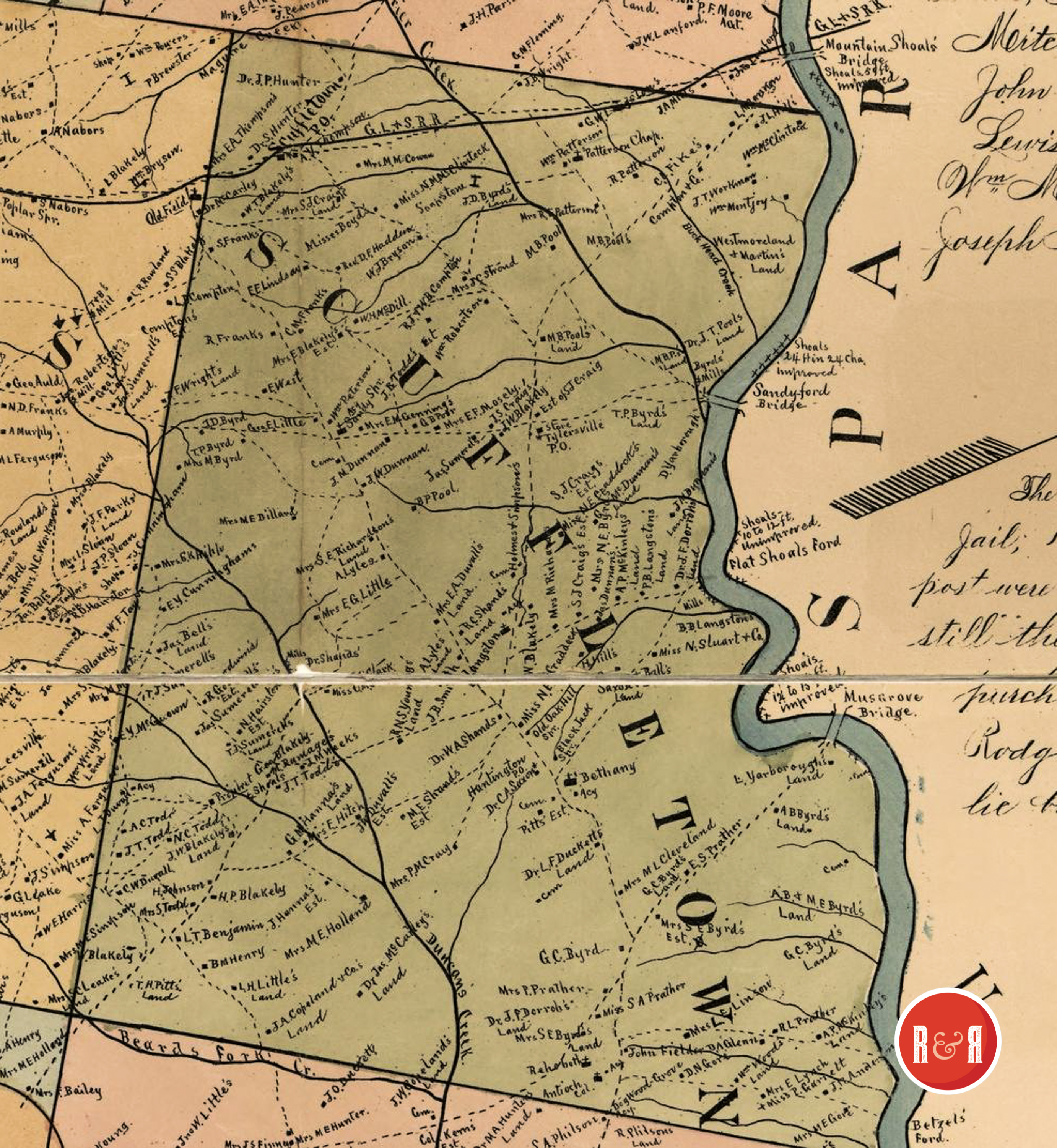 SCUFFLETOWN TOWNSHIP MAP - ENLARGED