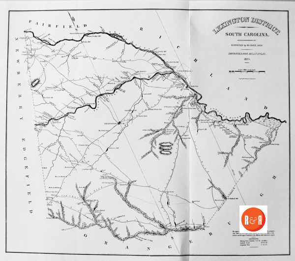 Lexington County - Mill's Map of ca. 1825 - See enlargeable link this page!