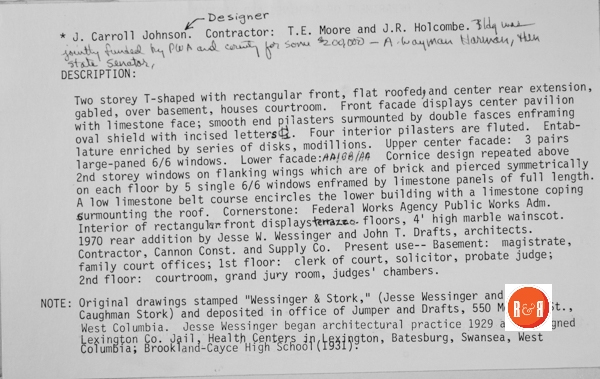 Courtesy of the SC Dept. of Archives – 1984