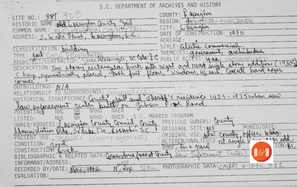 Courtesy of the S.C. Dept. of Archives and History