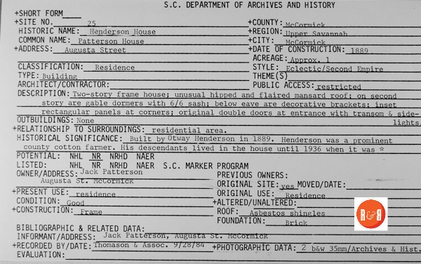 Courtesy of the S.C. Dept. of Archives and History