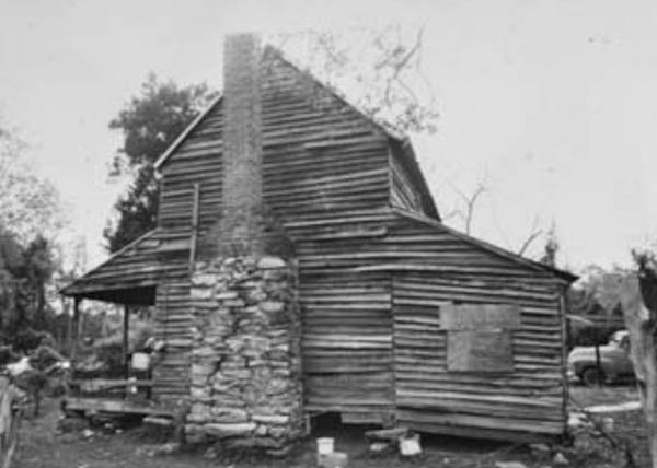 1983 image of the Kibler Cabin’s replacement stone chimney. Courtesy of the SCDAH