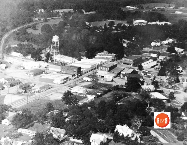 Aerial view of downtown Prosperity, S.C. – Courtesy of the Bedenbaugh Collection