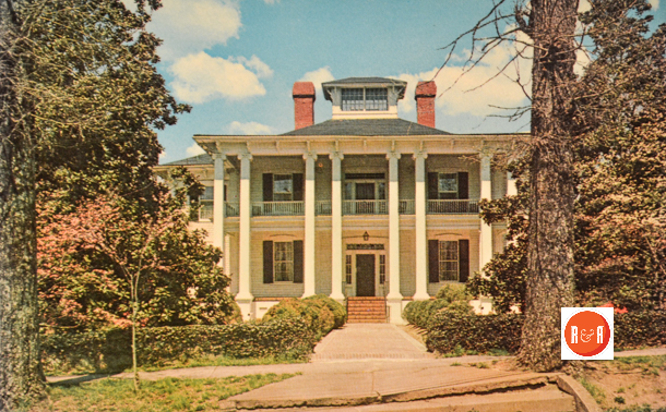 Postcard view of the Parr - Baker house, ca. 1820. Reported to have been designed by Robert Mill.