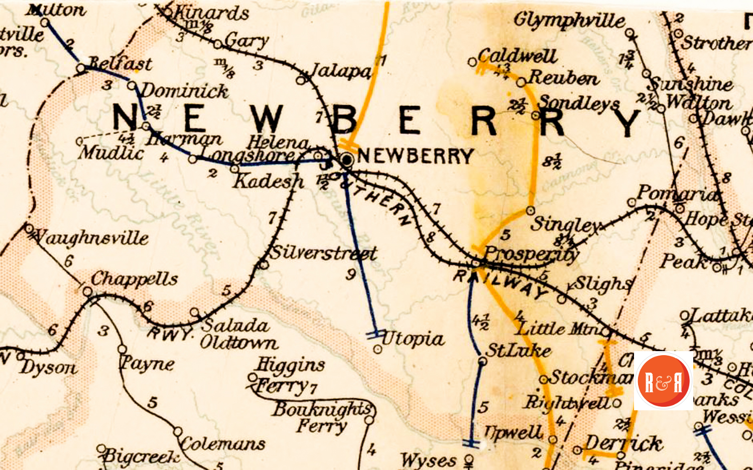 SOUTHERN SECTOR OF NEWBERRY CO - MAP