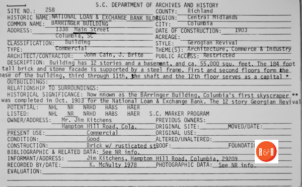 Courtesy of the S.C. Dept. of Archives and History