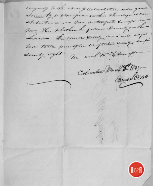 Page 2 - Letter dated 1837 to N.B. Hutchison from....