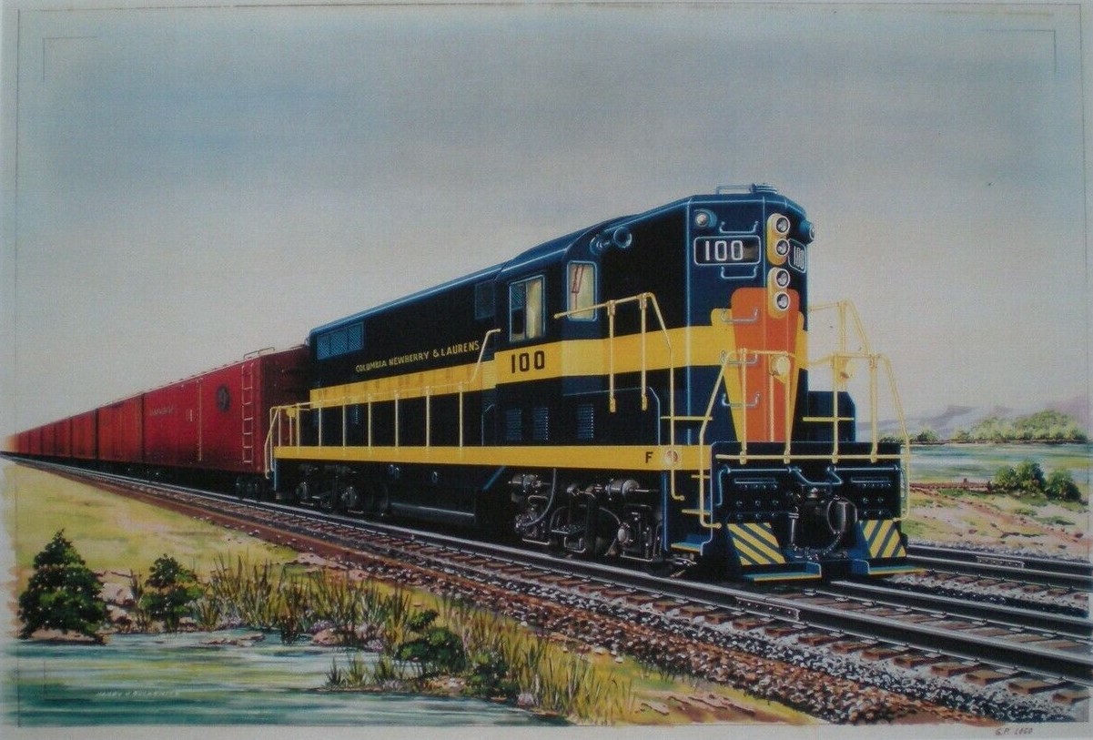 Courtesy of researcher and photographer Ann L. Helms - 2018 - Engine from rail line in 1950.