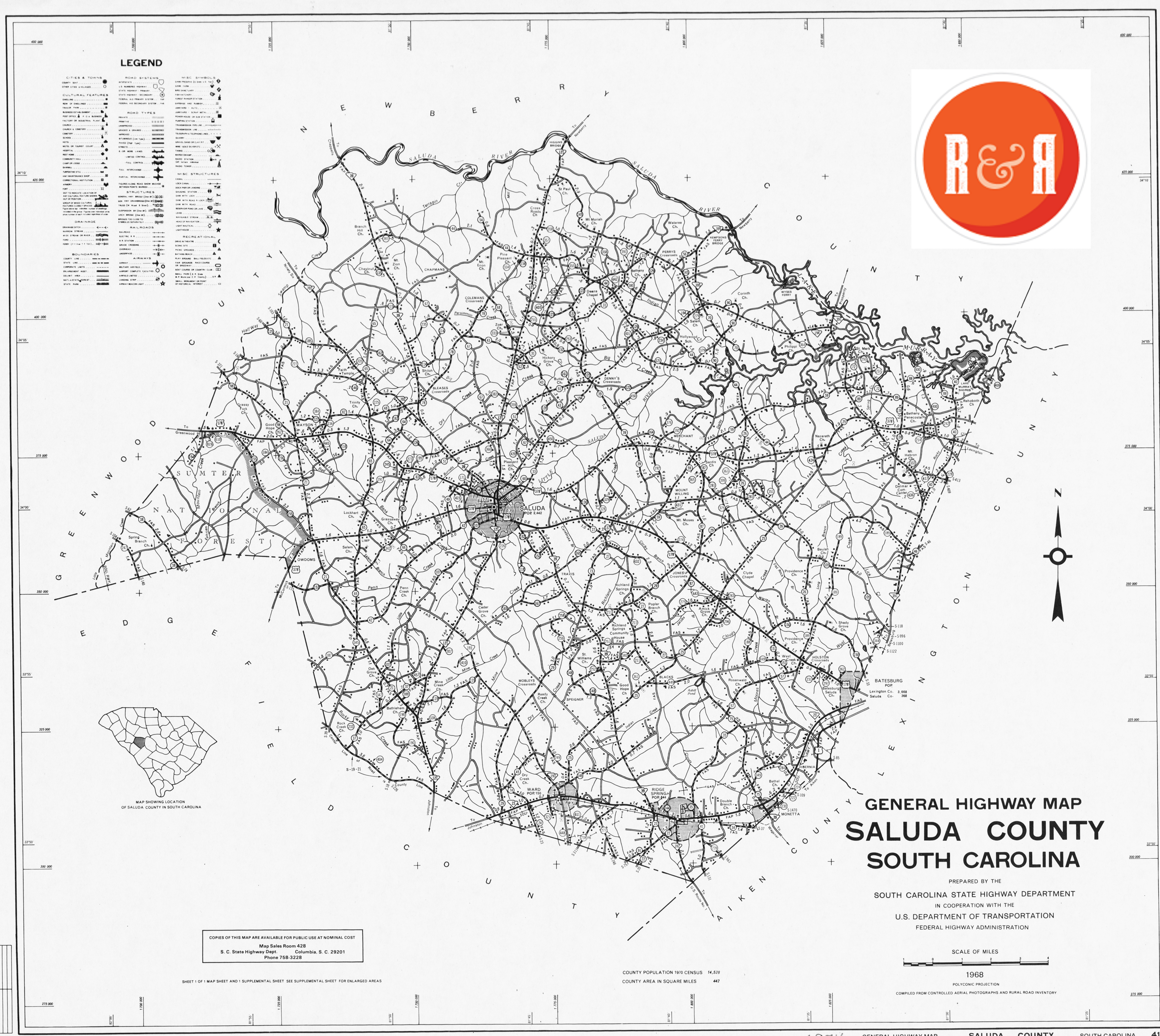 Saluda County SCDOT Map #2