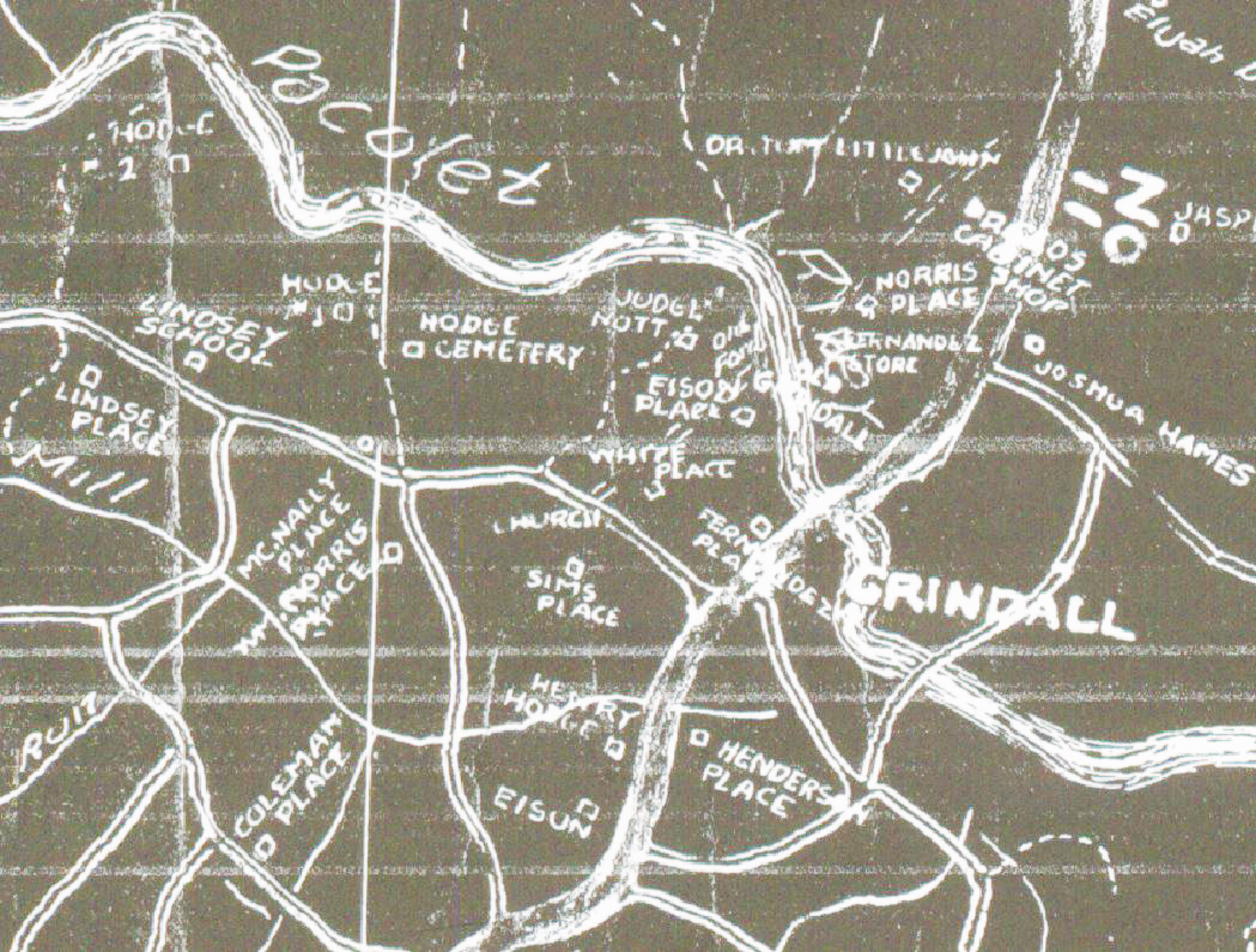 Glindal Shoals on the Pacolet River South of Cowpens was an important crossing for military operations.  Map section courtesy of the Amos Collection - 2018
