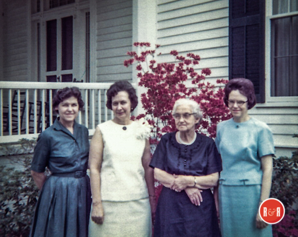Image courtesy of Peter Krenn, photographer - 2019  Eloise Johns (Frieda's mother), Lucile White (wife of Calvin White who used to be in the State House), Mrs. Gregory (grandmother), and Edith Gregory. Image taken in the early 1970s.
