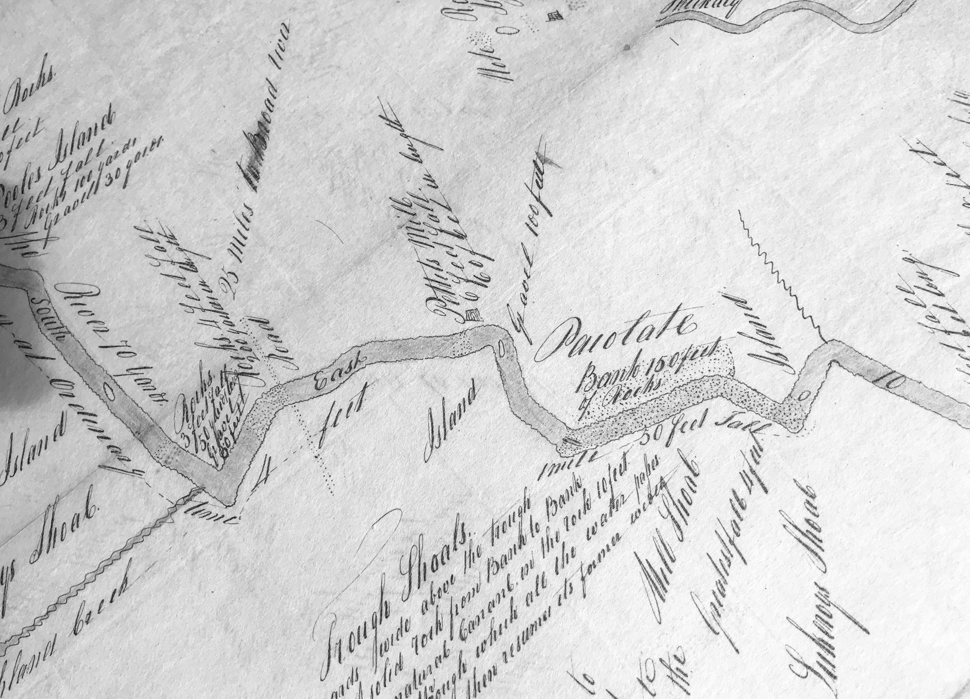 EARLY MAP OF TROUGH AND PACOLET AREA - SCDAH CANAL FILES, SEC II