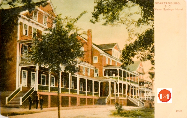 Postcard view of the famous Glenn Springs.  Courtesy of the Coleman – Meek Collection