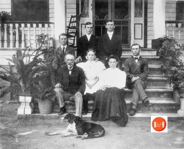 Thomas Family at the Blackwoods Plantation home in the Wedgefield Community – 1907. List attached naming individuals top to bottom, left to right, in next picture frame below.
