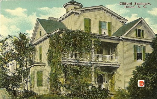 Postcard view of the original Clifford Seminary building.