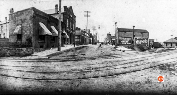 Railroad lines at the crossing East Main Street.