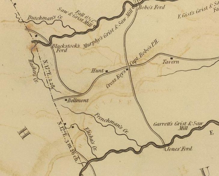 Mills Atlas of Union Co SC showing the location of Jones's Ford in ca. 1825