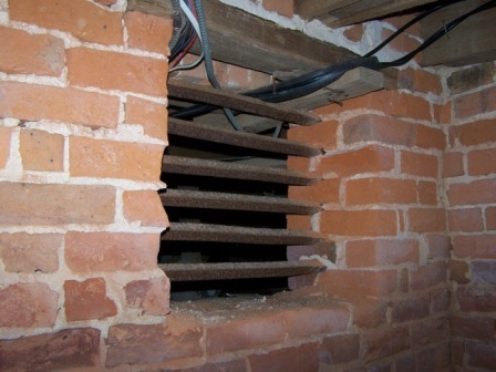 Iron bars in the basement provided ventilation but also secured the supplies for the home.