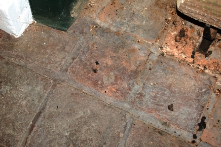 Some of the original brick tiles at the Bobo home.