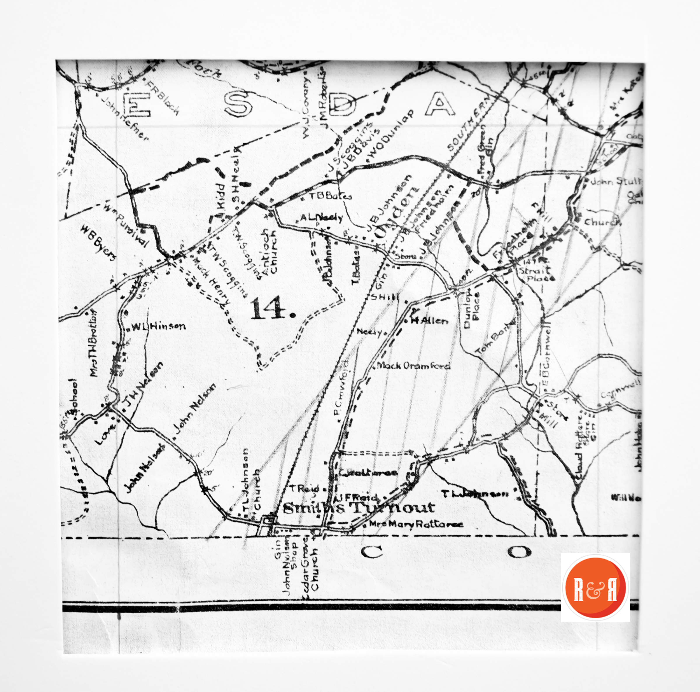 Walker's 1910 Postal Map of Smith's