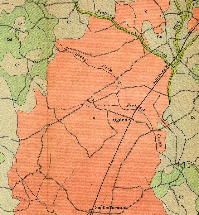 1905 Map showing the rich "Black Jack" area stretching south of Rock Hill along the railroad toward Brattonsville and Chester. It remains one of the most productive areas of cotton culture in the region.