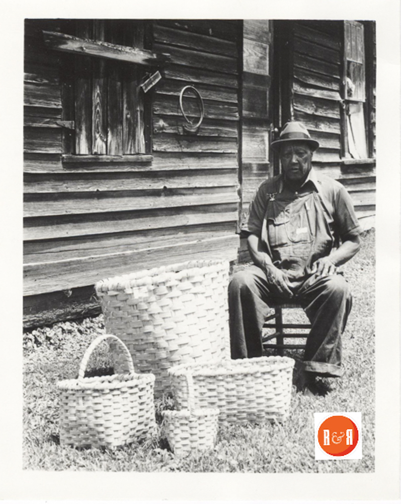 Mr. Charlie Cole and his baskets in circa 1980. Courtesy of the Jack Tucker photo collection at HRH.