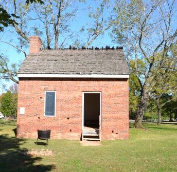The kitchen was reconstructed on its original foundation. Visit the Slave Cabin Project for additional information on Joseph McGill’s interest in slave cabin architecture and living.