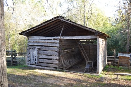 One of the many log structures moved to Historic Brattonsville for preservation and interpretation. This milk barn sits behind the McConnell’s cabin – 2012