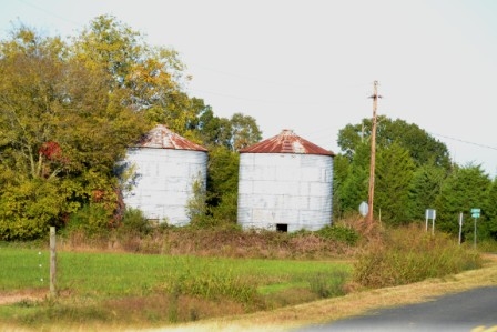 Grain storage containers across the street from the Chappell’s Store.