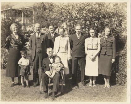 Members of the Neely family in Rock Hill who are descendants of the Sadler family of Bethesda. Pictured are; John Neely, James T. Neely, Lillie Sadler Neely, Lillie Neely Townsend, James T. Neely Jr, Caroline Neely, Mary Sadler Neely, George E. Townsend, G. E. Townsend Jr, James Neely Townsend