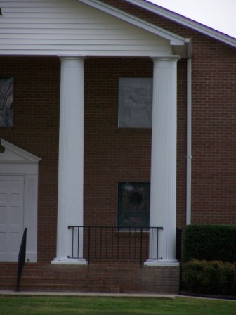 The columns from the Neely home remain in use at Eastview Baptist Church.