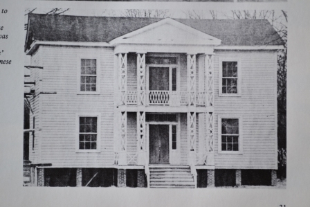 The historic Wither’s home on the Cleveland Street lot after it’s move from South Congress. [Courtesy of York County Its People and Its Heritage – 1983]