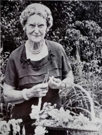 Juanita Neely in her garden. In 1952 she was names (Women of the Year) by the Progressive Farmer Magazine. [Courtesy of York County Its People and Its Heritage – 1983]