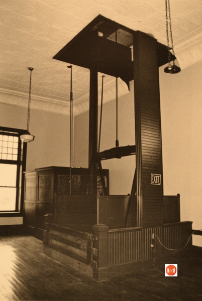Interior lift to load large items from floor to floor with ease. Courtesy of the SC Dept. of Archives and History