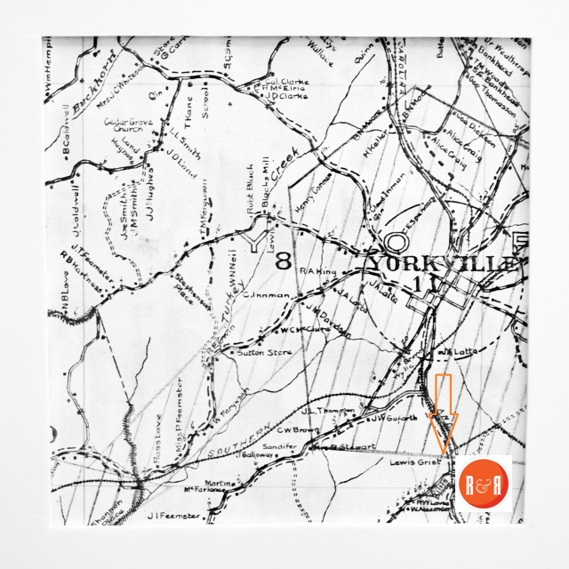 Walker’s 1910 York Co., postal map showing the location of the Lewis Grist farm.