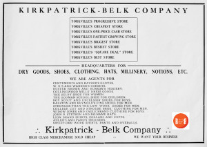 1912 advertisement for Kirkpatrick - Belk Company.