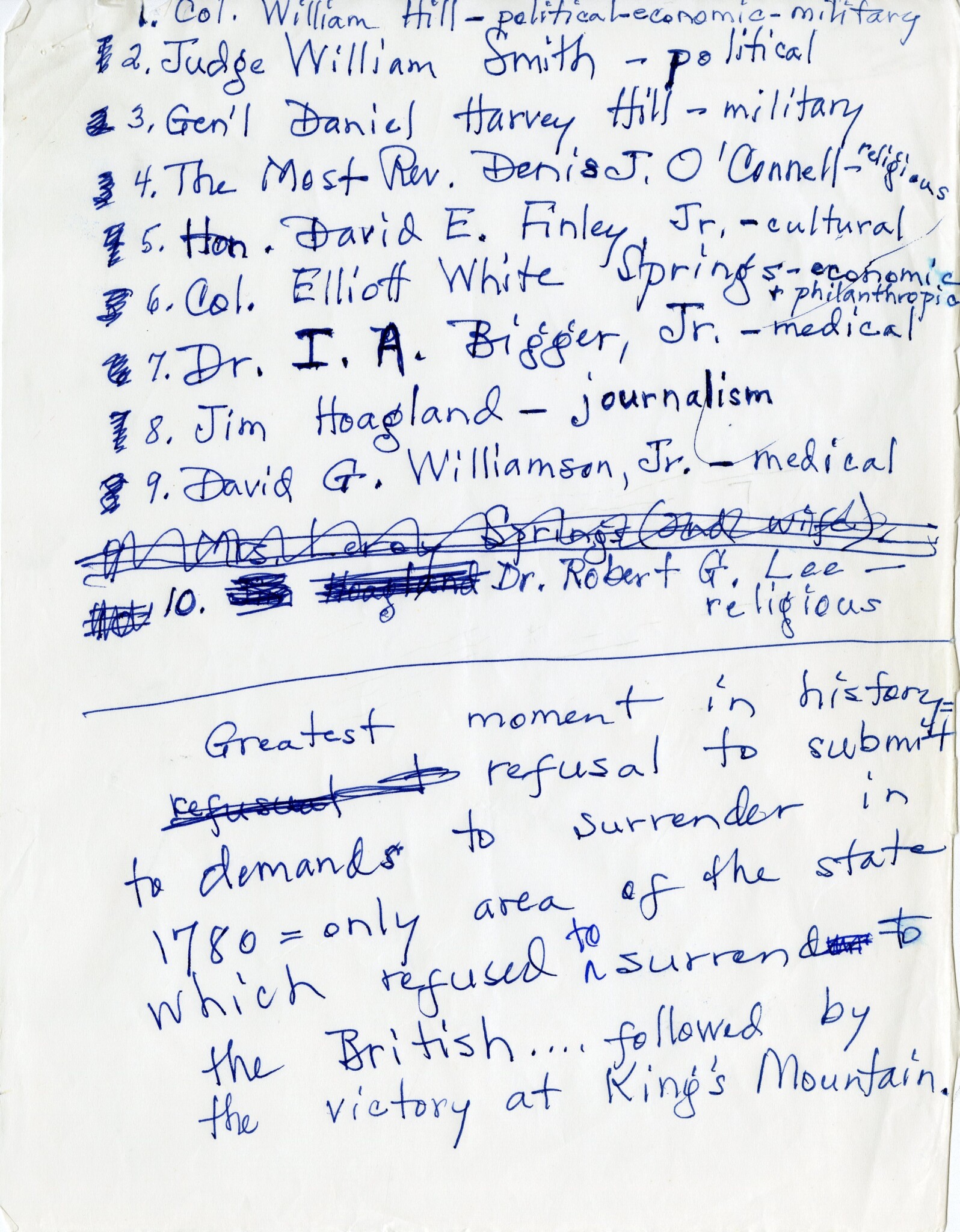 NOTES BY WM. B. WHITE, JR. VIA THE WU PETTIS ARCHIVES